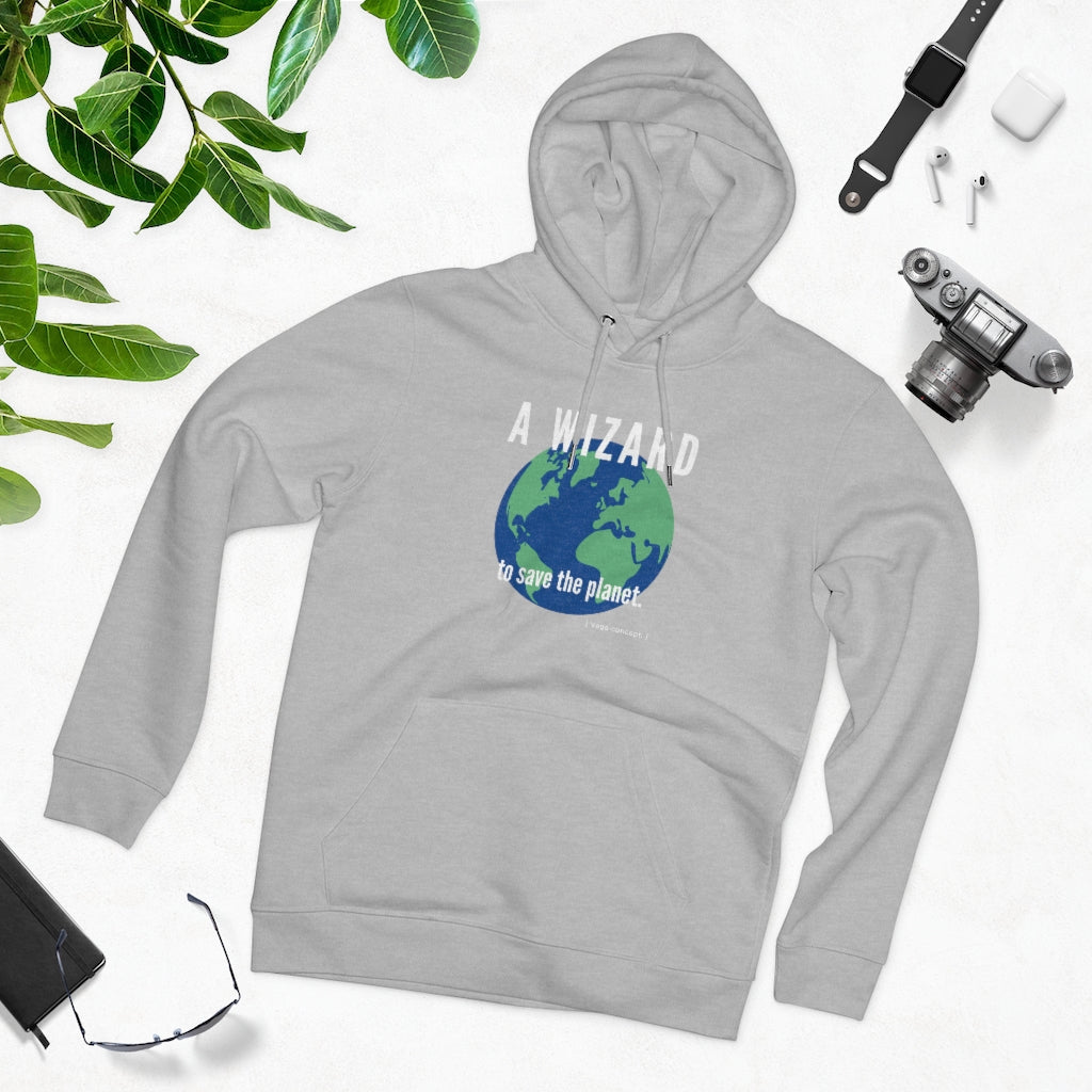 Organic Hoodie Wizard Heather grey -unisex